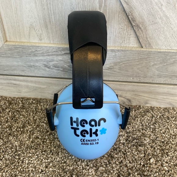 Heartek Kids Earmuffs Hearing Protection - Junior Ear Defenders Ocean Blue - Picture 3 of 8